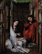 Rogier van der Weyden kristi fodelse altartavlan i miraflores Spain oil painting artist